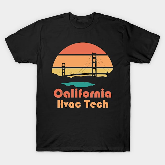 California Hvac Tech Golden State T-Shirt by The Hvac Gang